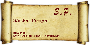 Sándor Pongor névjegykártya